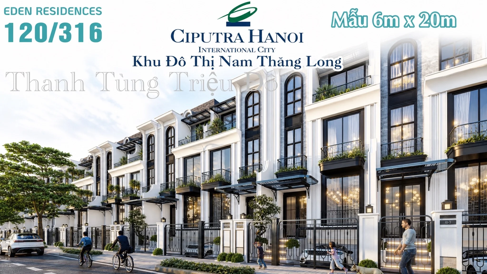Thiết kế mặt đứng biệt thự khu P loại 120m2