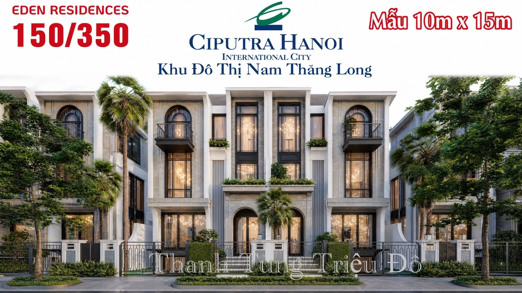 Thiết kế mặt đứng biệt thự khu P loại 150m2