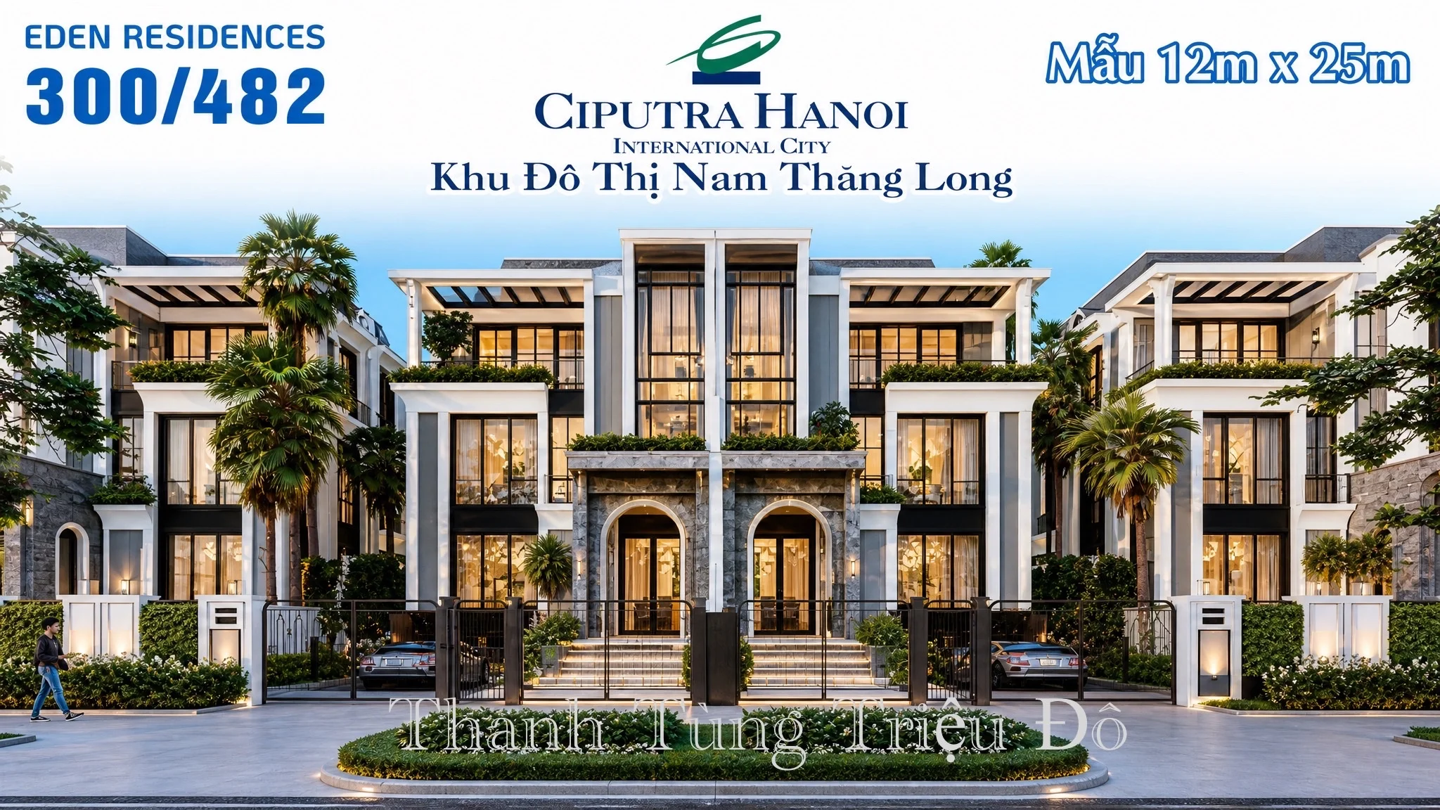 Thiết kế mặt đứng biệt thự khu P loại 300m2